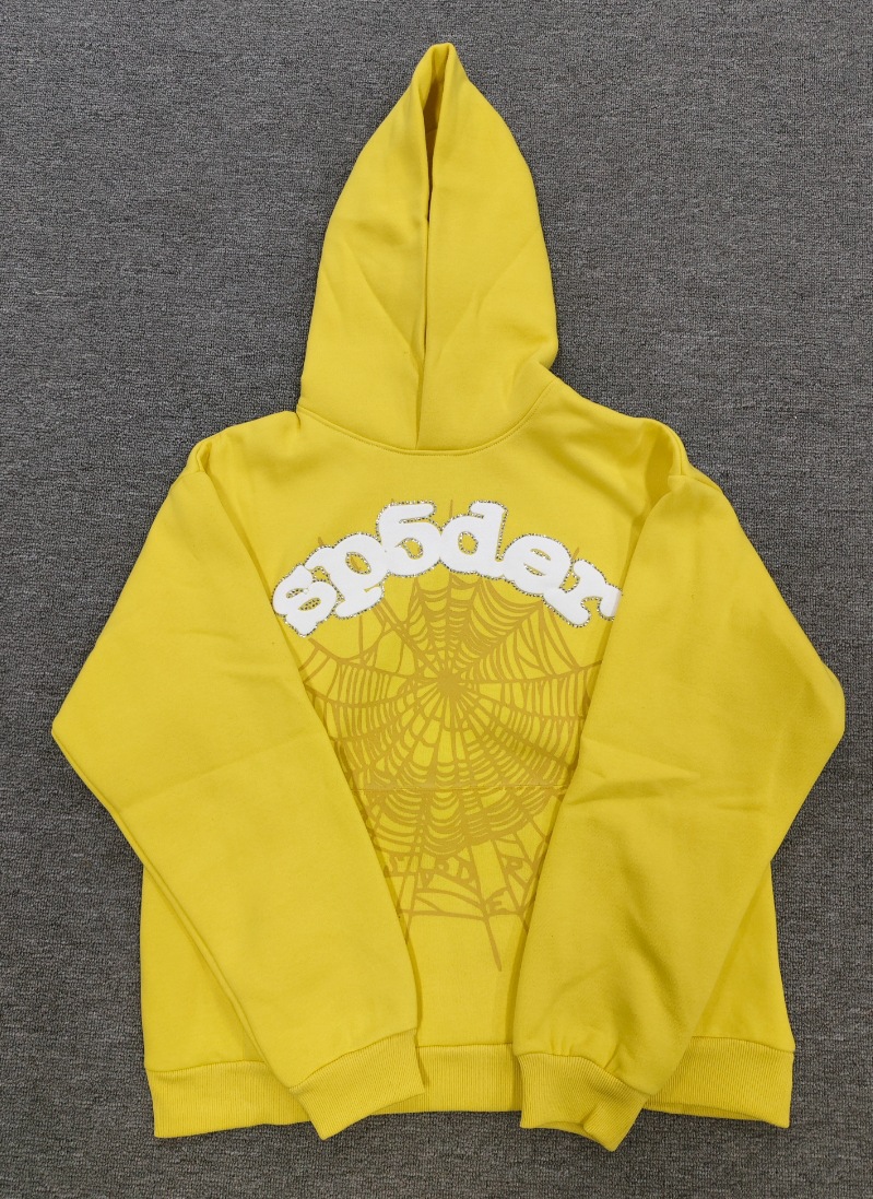 海外原版重磅450G加厚糕绒卫衣连帽衫男发泡印蜘蛛Sp5der hoodies 54