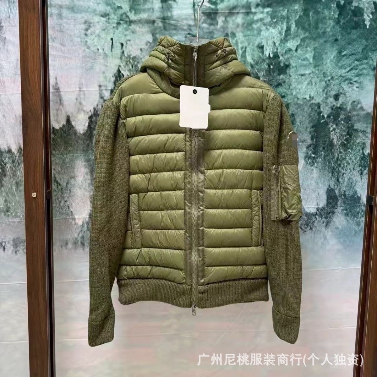 欧洲站新款M家针织拼接休闲羽绒服 男白鸭绒保暖时髦修身羽绒外套 8