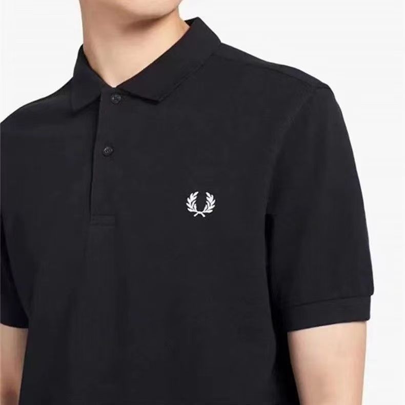 棉夏季麦穗polo衬衫休闲短袖男士包邮重磅刺绣翻领新款潮流透气 25