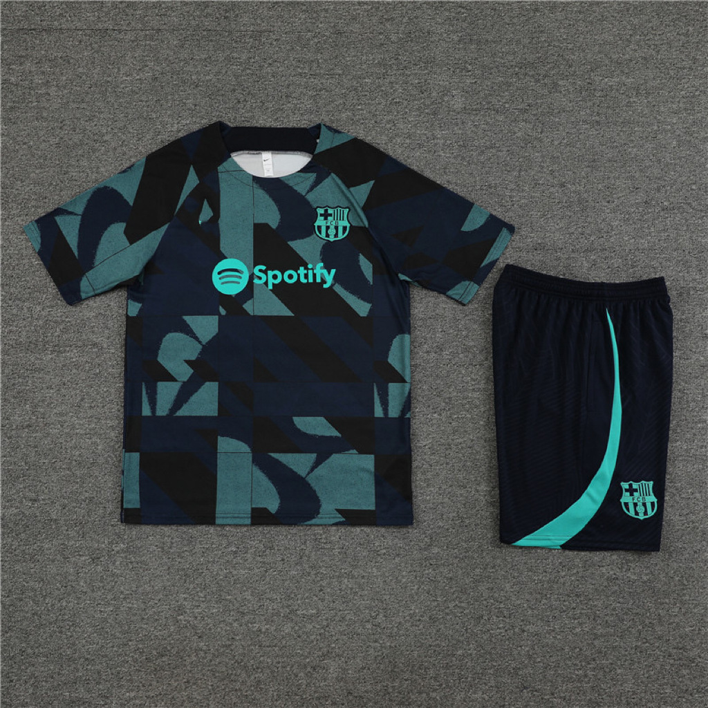 24-25新巴萨巴黎圣日耳曼切尔西曼联成人/儿童短袖足球训练服套装 4