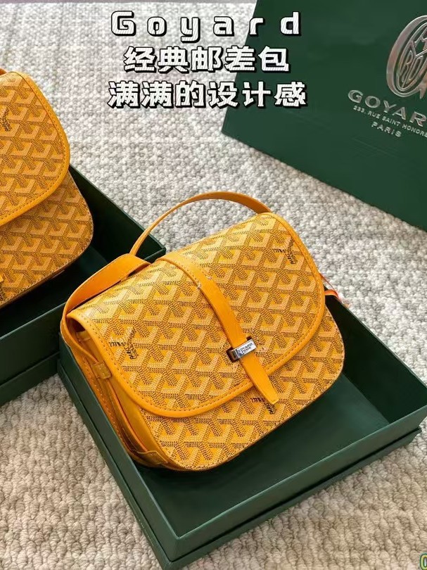 狗牙经典戈雅Goyard邮差包荔枝纹牛皮马鞍包单肩斜挎印花女包新款 8