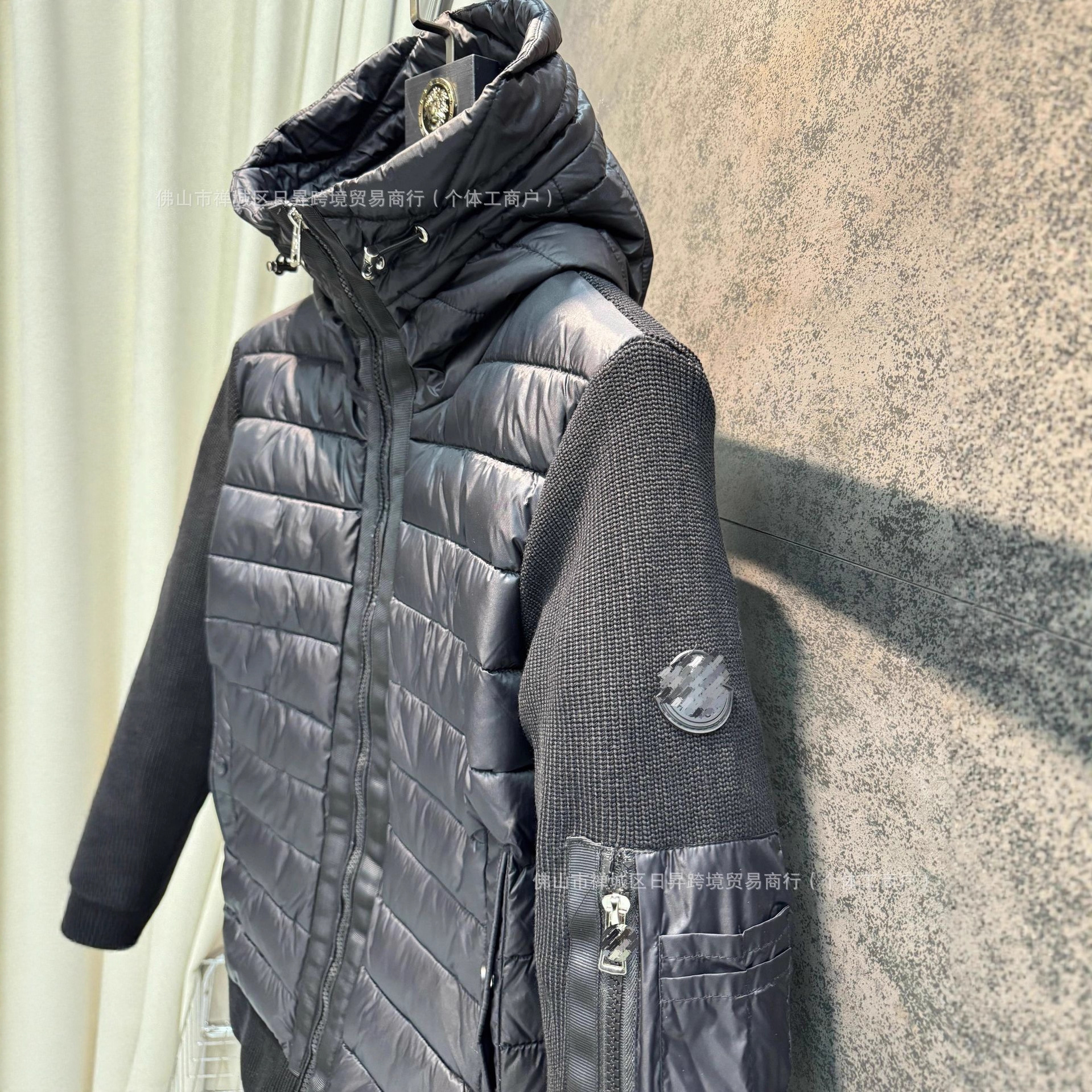 欧洲站新款M家针织拼接连帽羽绒服男女同款修身百搭休闲保暖外套 3