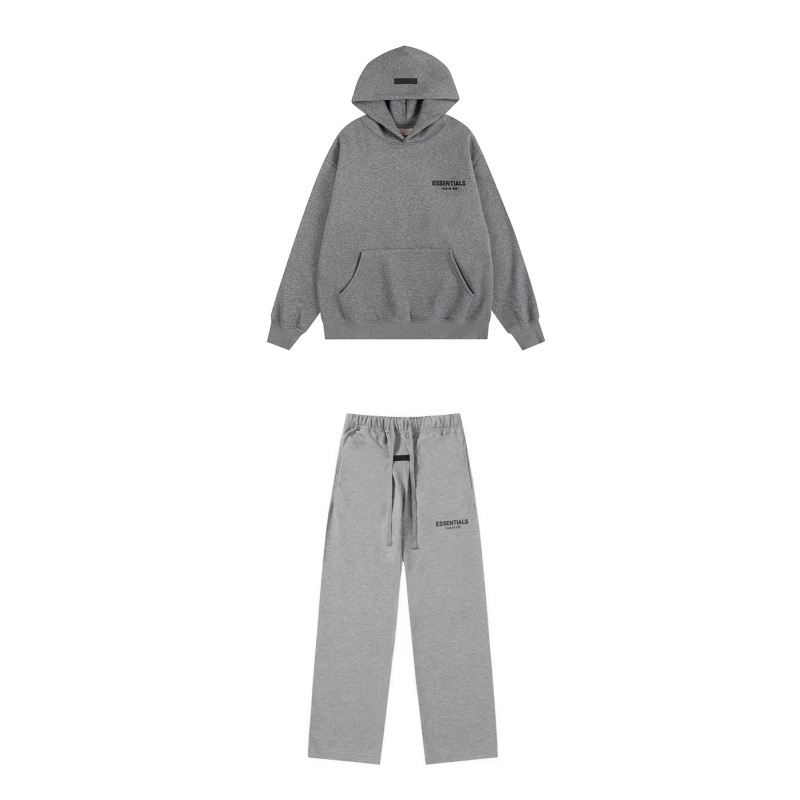 新款FEAR OF GOD ESSENTIALS植绒字母男女休闲宽松加绒连帽卫衣潮 34