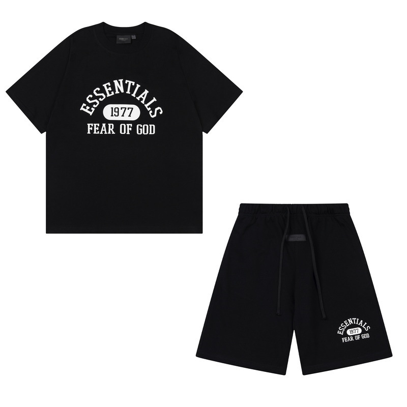 新款FEAR OF GOD ESSENTIALS植绒字母男女休闲宽松加绒连帽卫衣潮 88