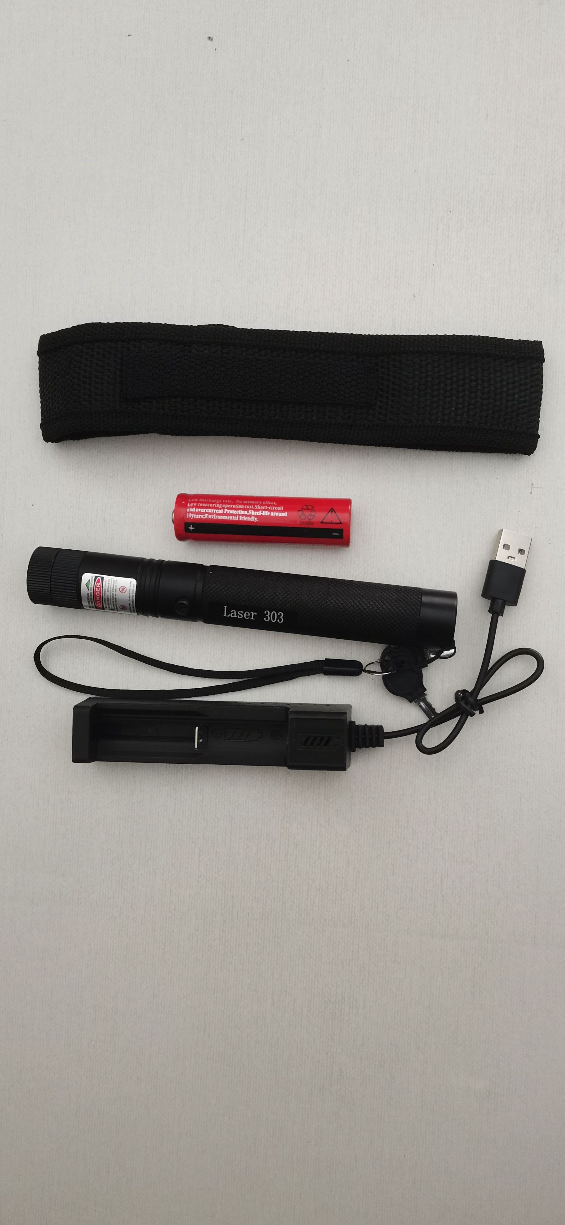 303黑杆绿光满天星1电1充便携袋