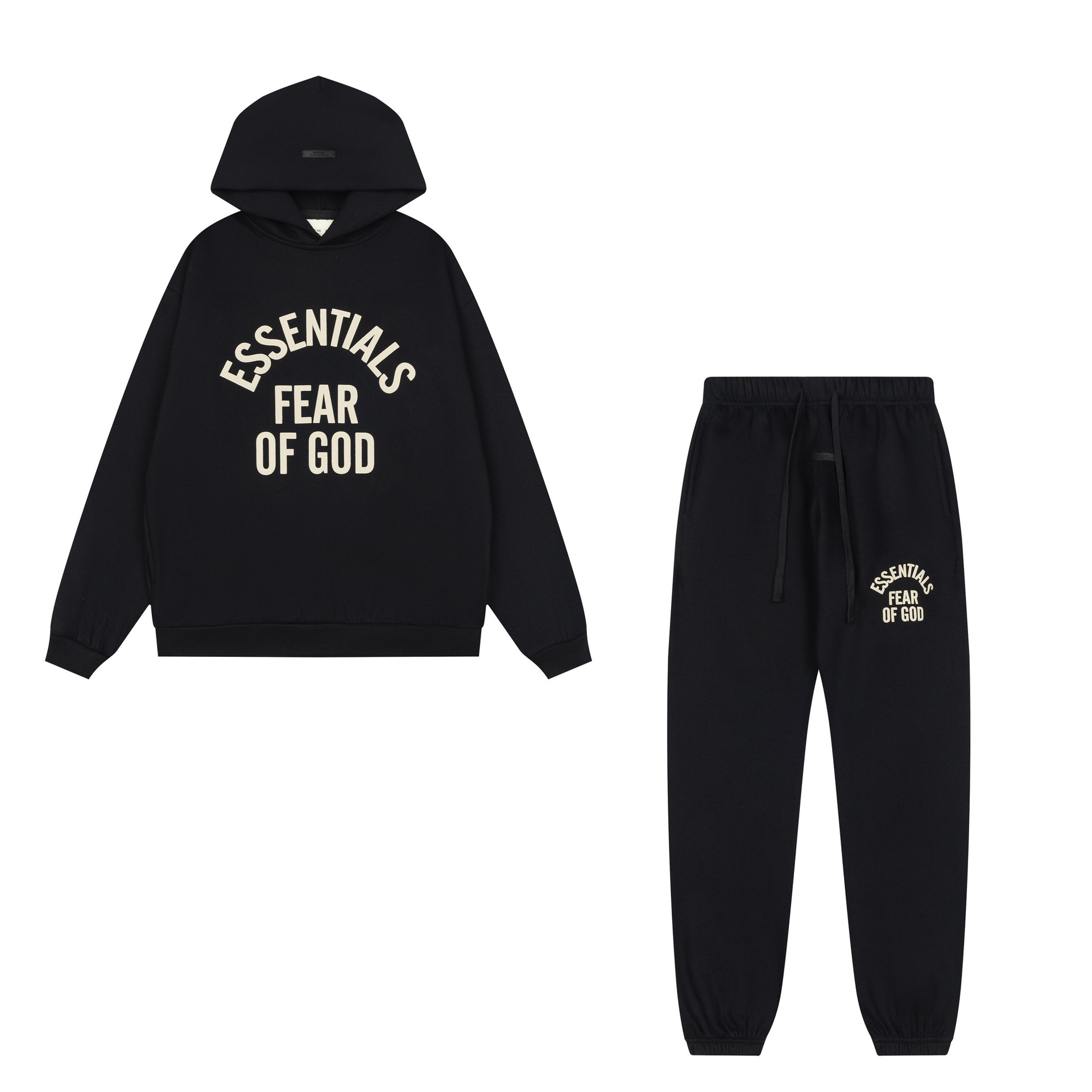 新款FEAR OF GOD ESSENTIALS植绒字母男女休闲宽松加绒连帽卫衣潮 44