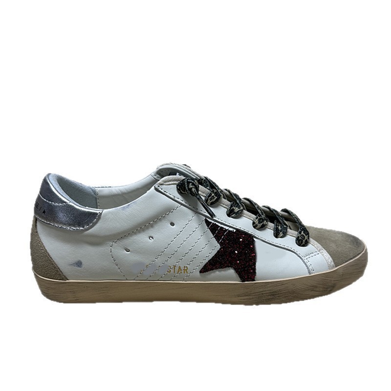 外贸2025真皮做旧小脏鞋男女星星鞋脏脏鞋休闲百搭时尚板鞋小白鞋 27