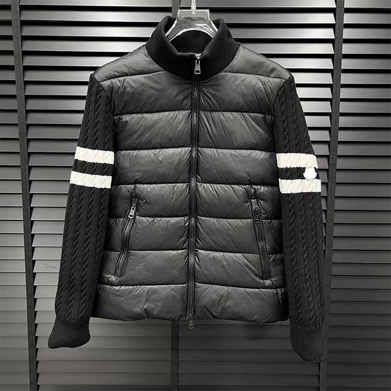 2026秋冬新款高奢针织袖拼接立领鸭绒服棉服商务百搭轻薄外套男女 8