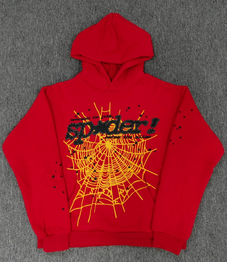 海外原版重磅450G加厚糕绒卫衣连帽衫男发泡印蜘蛛Sp5der hoodies 43
