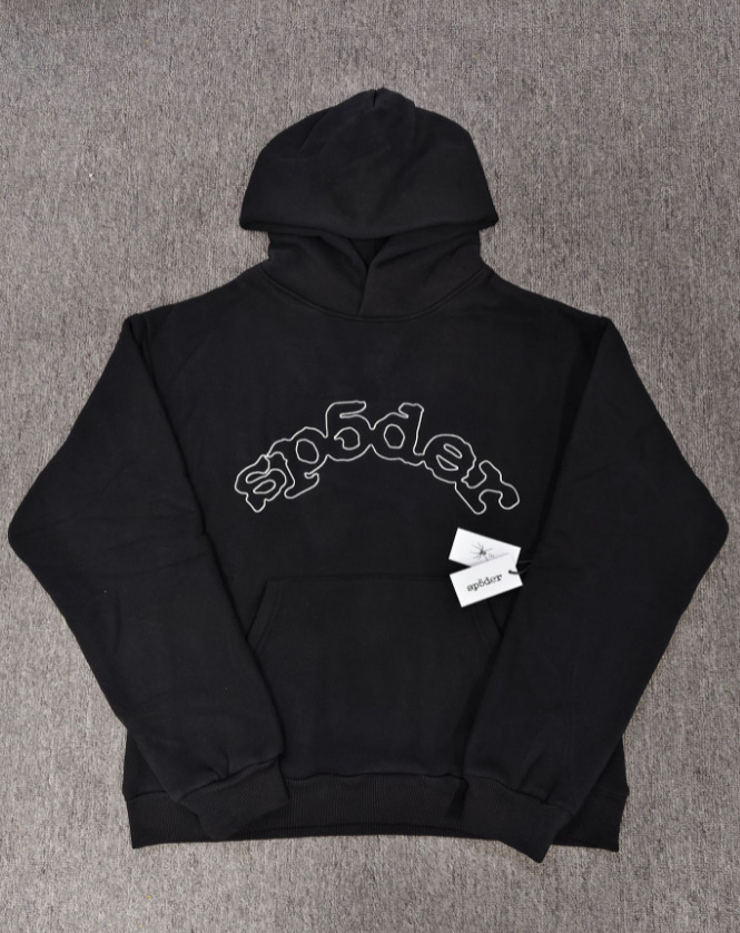 海外原版重磅450G加厚糕绒卫衣连帽衫男发泡印蜘蛛Sp5der hoodies 31
