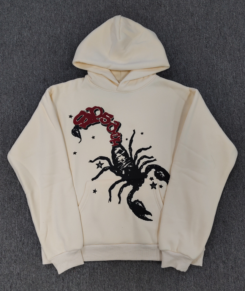海外原版重磅450G加厚糕绒卫衣连帽衫男发泡印蜘蛛Sp5der hoodies 69