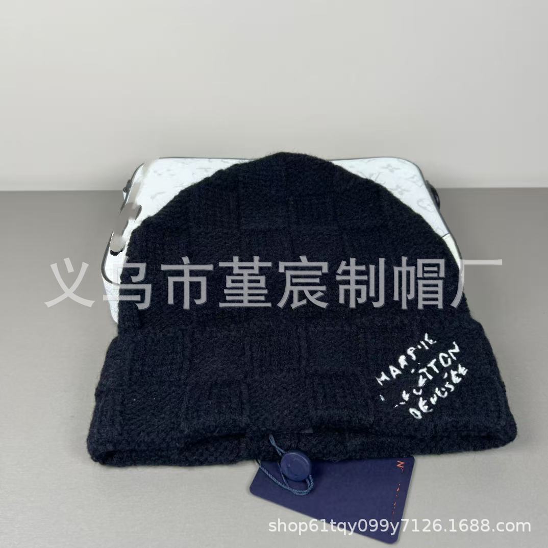 欧美跨境时尚图案针织帽韩版休闲百搭简约秋冬保暖户外防寒毛线帽 12