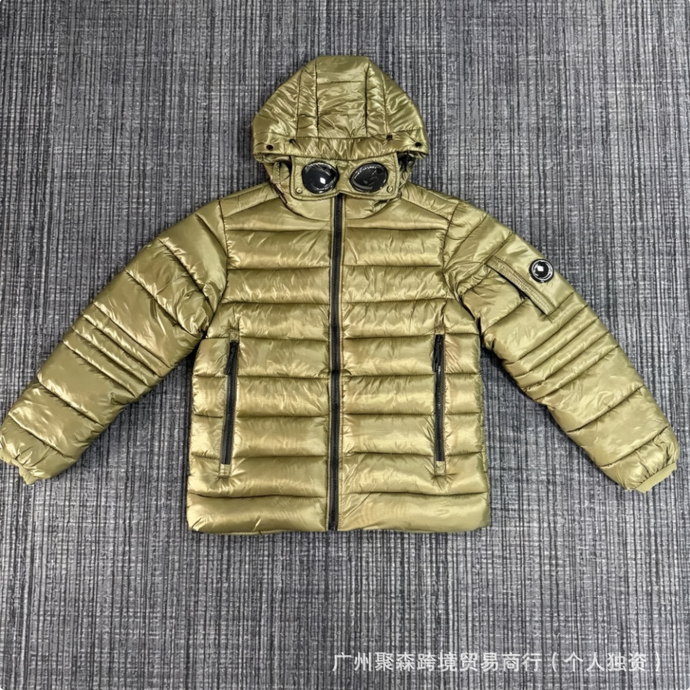 跨境冬款C.P针织拼接羊毛羽绒服男士潮牌连帽拉链白鸭绒夹克外套 19
