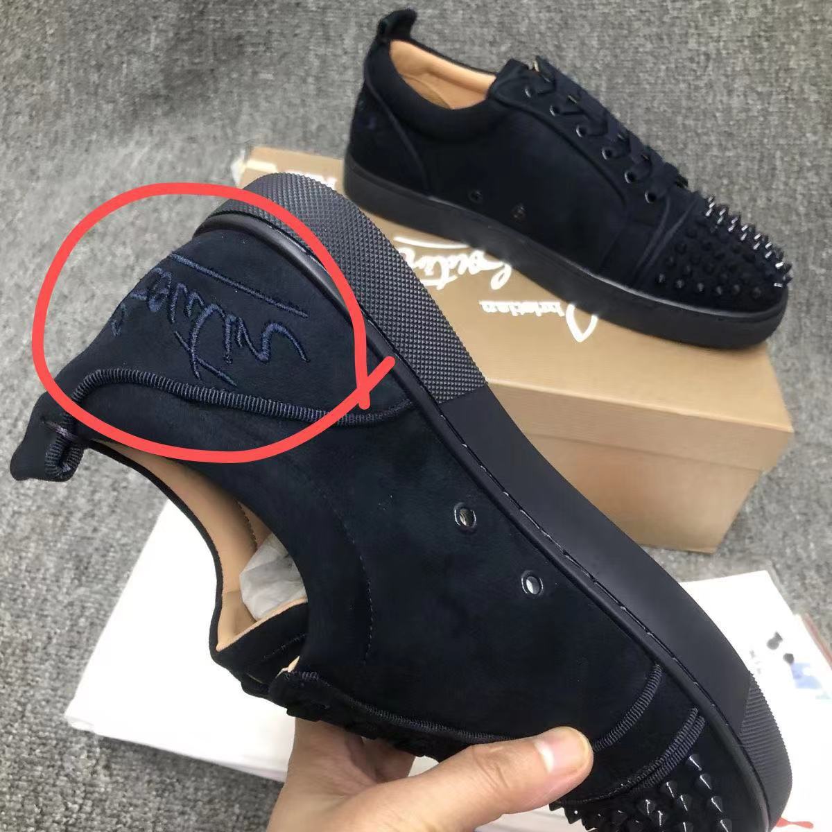 cl男鞋电绣红底小白鞋透气板鞋男鞋平底休闲鞋月牙鞋 16