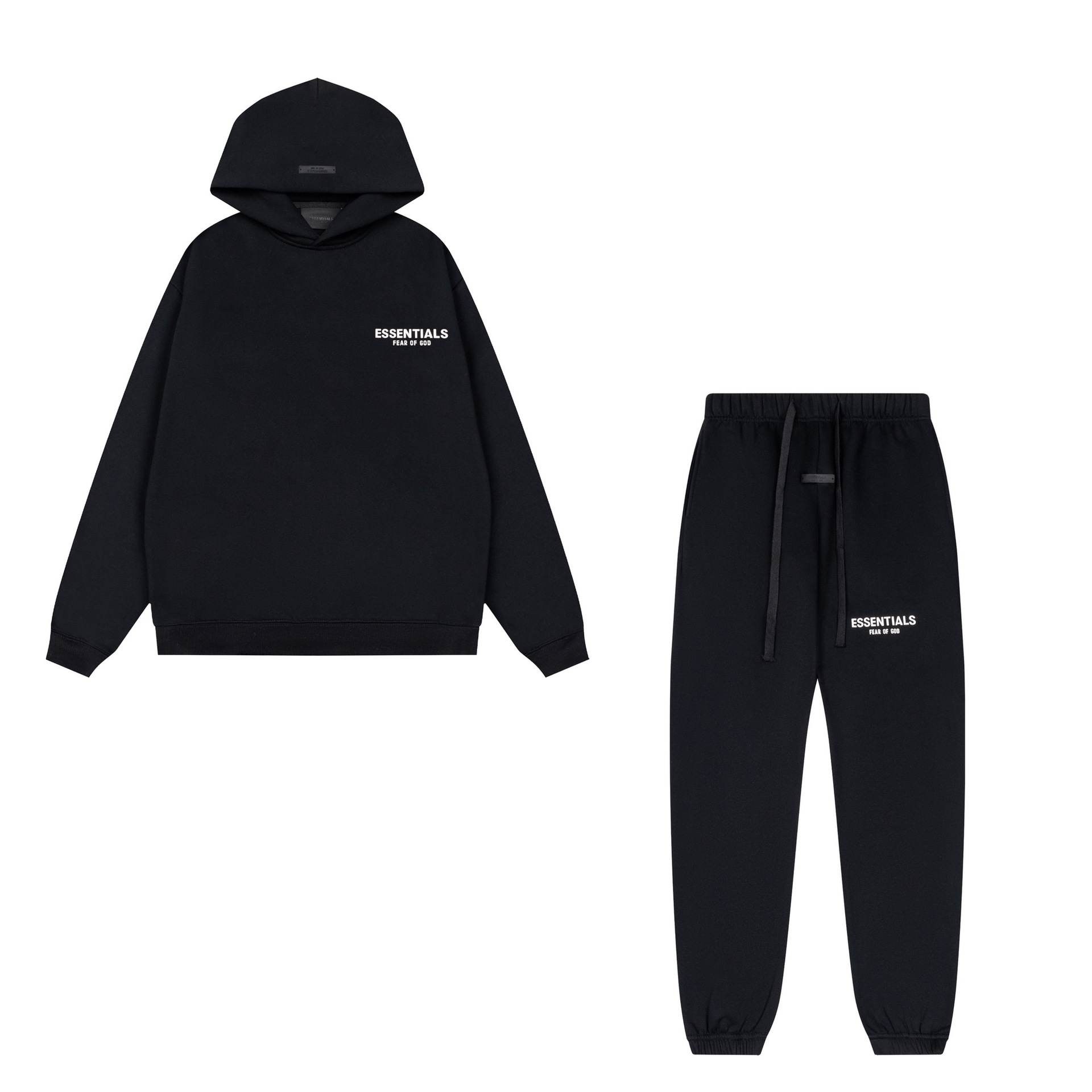 新款FEAR OF GOD ESSENTIALS植绒字母男女休闲宽松加绒连帽卫衣潮 51