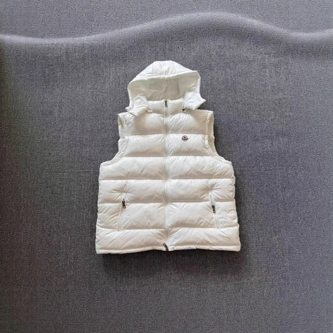 跨境欧美蒙家羽绒棉马甲男女连帽坎肩背心加厚保暖立领亮面外穿 4