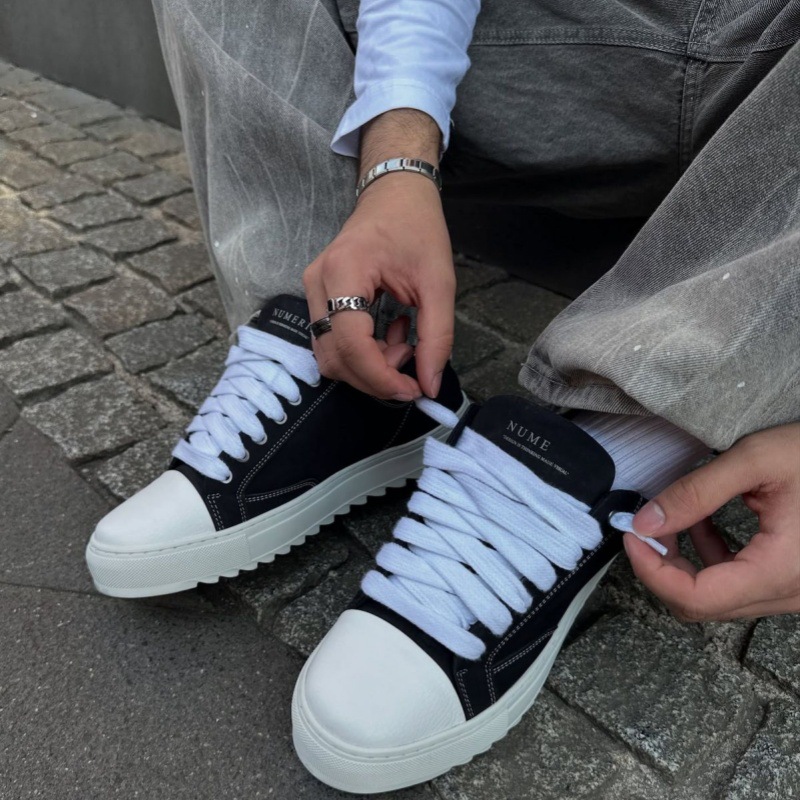 现货numerisshoes运动休闲鞋滑板鞋子男牛仔破洞厚底面包鞋女