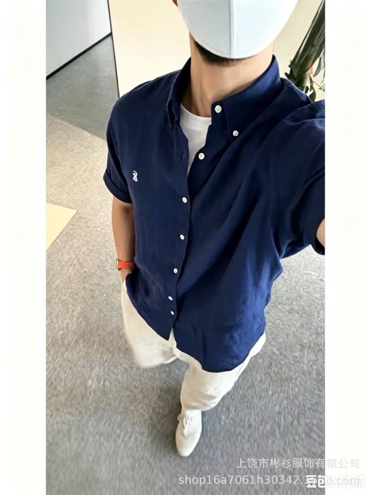 拉夫RL刺绣小马休闲衬衫长袖商务修身衬衣男女款防晒衣亚麻衬衫 15