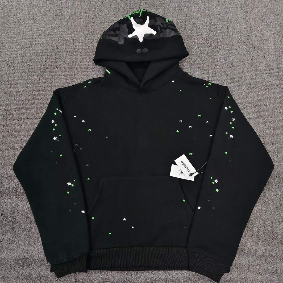 海外原版重磅450G加厚糕绒卫衣连帽衫男发泡印蜘蛛Sp5der hoodies 55