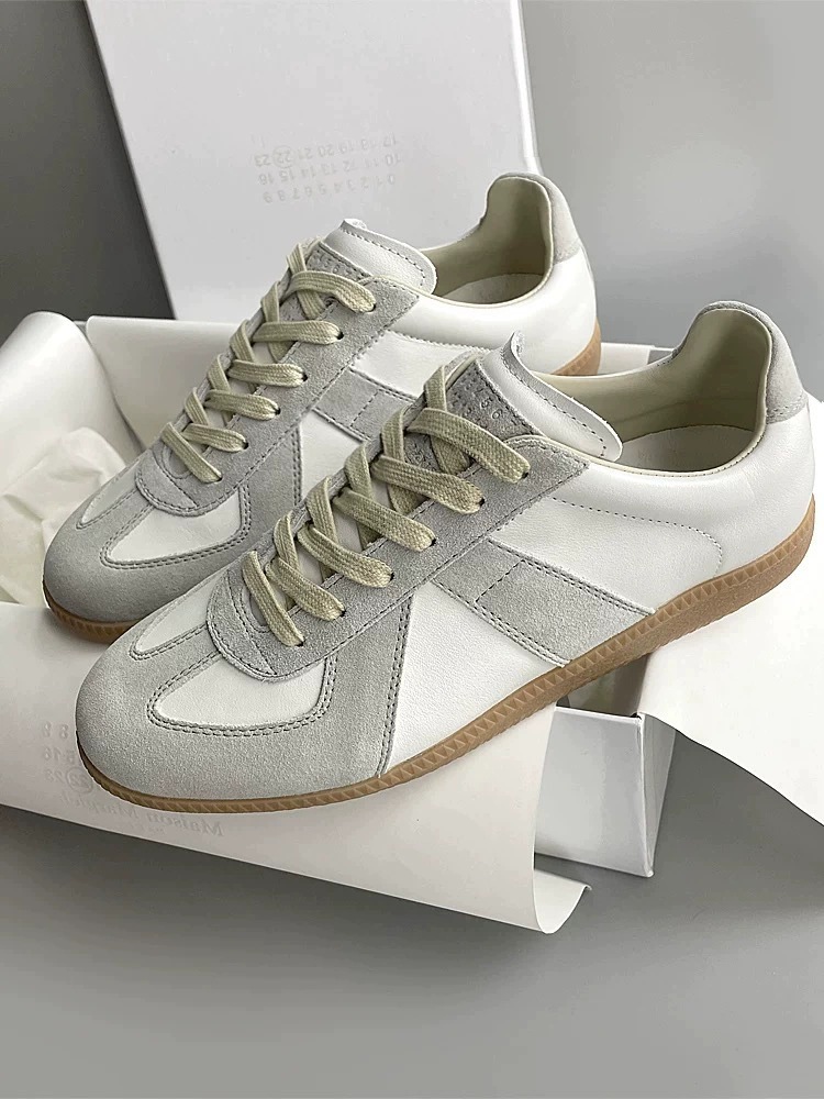 马吉拉M6德训鞋女真皮小白鞋百搭休闲板鞋情侣平底复古阿甘运动鞋 6