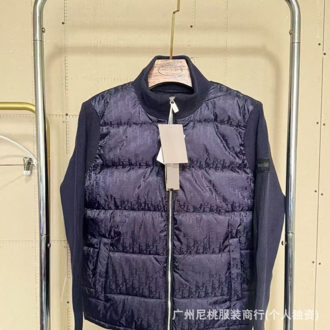 欧洲站新款M家针织拼接休闲羽绒服 男白鸭绒保暖时髦修身羽绒外套 13
