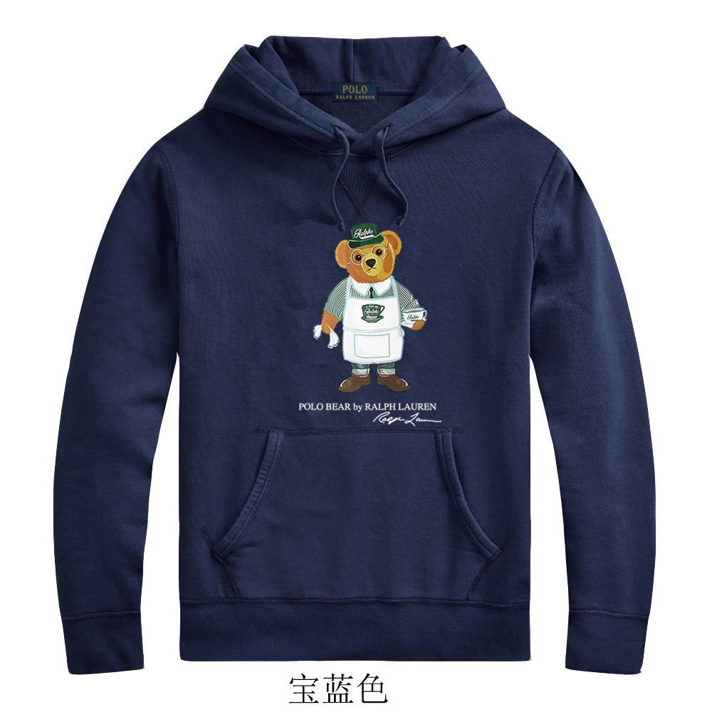 跨境专供代发2025SS新款秋冬新款POLO小熊印花连帽卡通纯棉卫衣宽 47