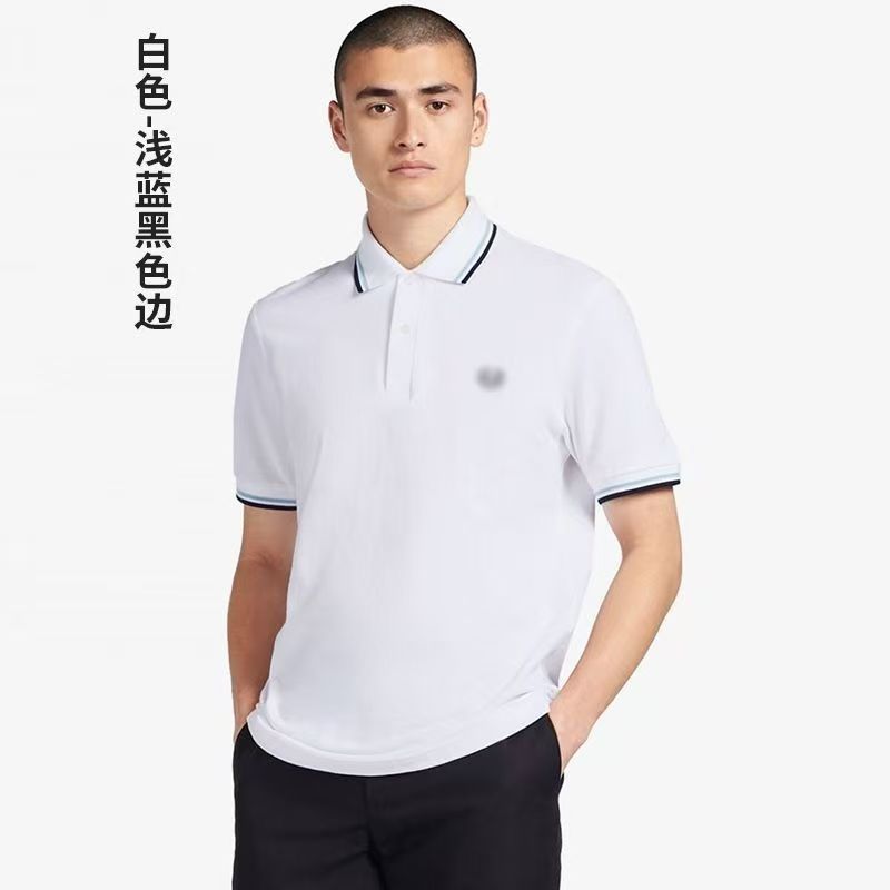 棉夏季麦穗polo衬衫休闲短袖男士包邮重磅刺绣翻领新款潮流透气 24