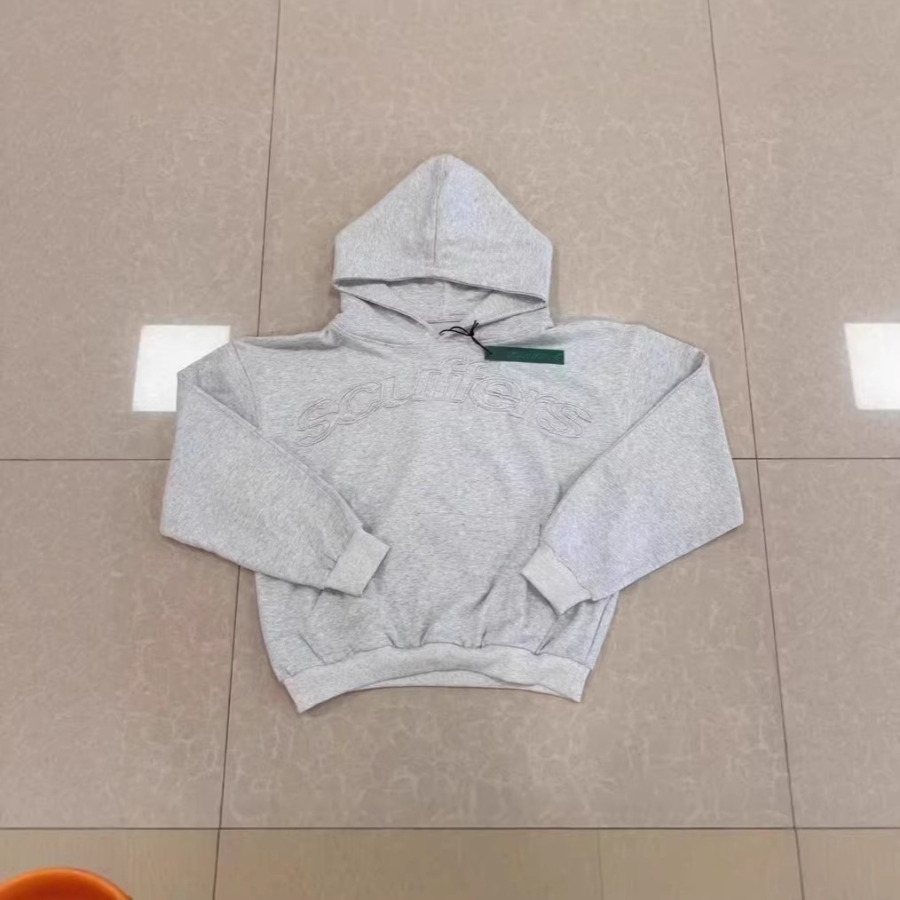 跨境scuffers印花刺绣卫衣纯色连帽衫休闲宽松运动上衣外贸男女装 2