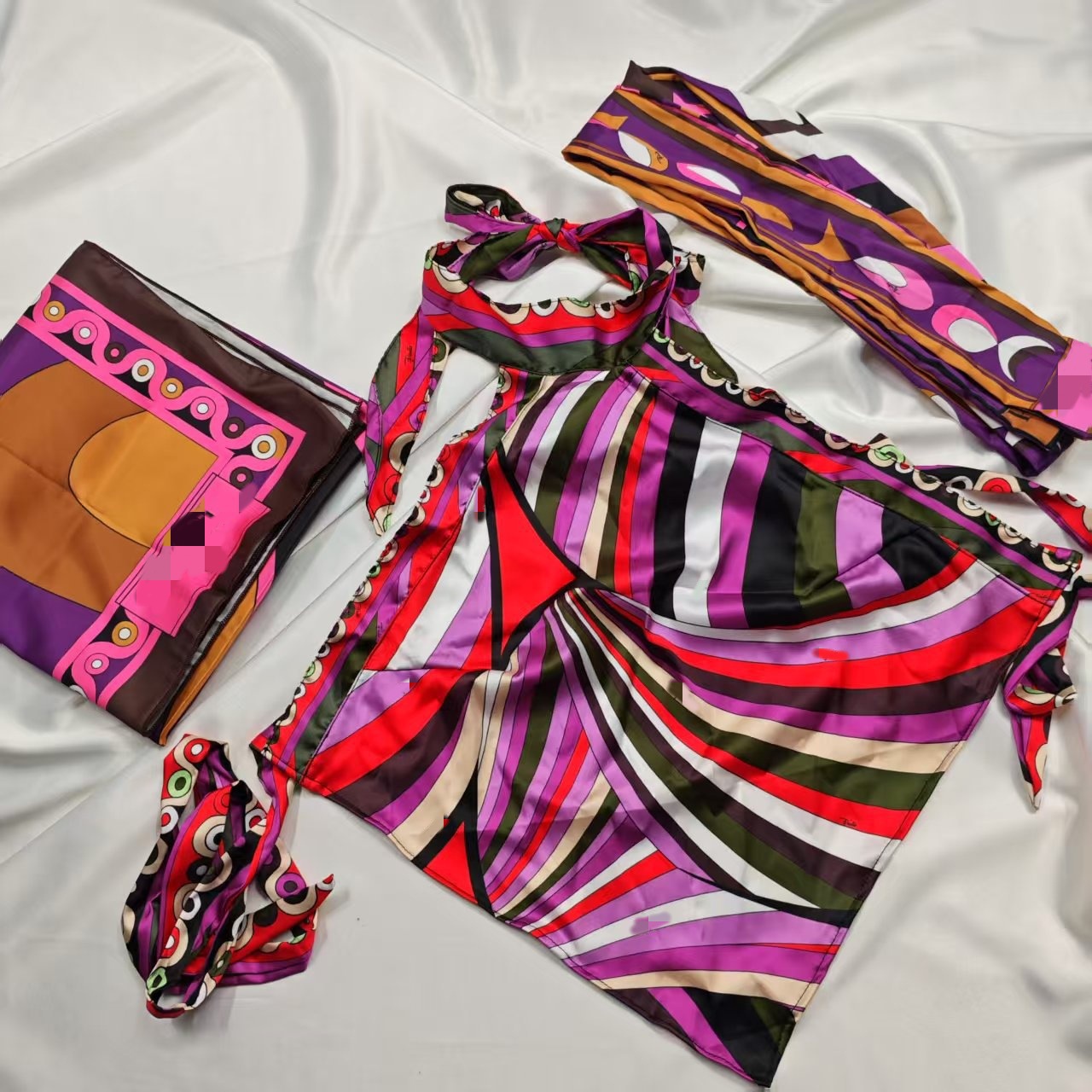 PH2528肚兜.紫色｛方巾+头巾｝