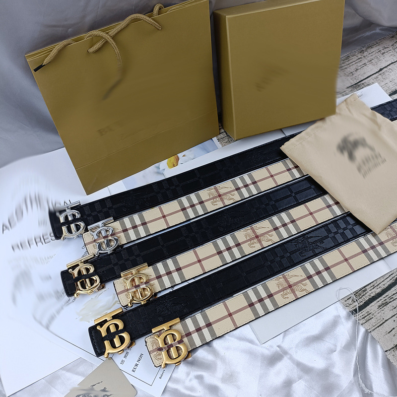 男女士平滑扣皮带双面压花内穿皮商务腰带潮流休闲百搭裤带 1