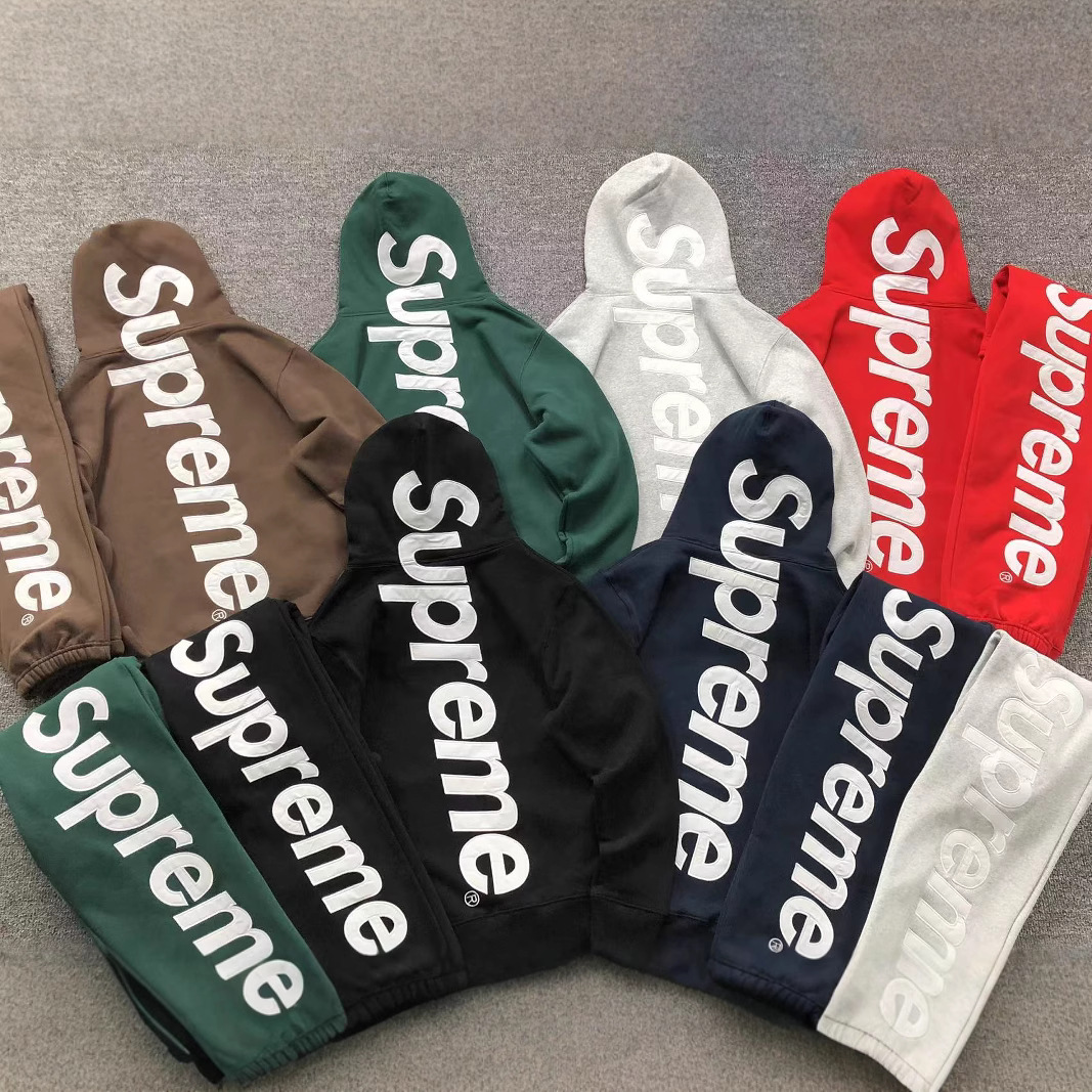 25FW SUPreme贴布BIG LOGO刺绣加绒重磅连帽卫衣男爆款秋冬款纯色 4