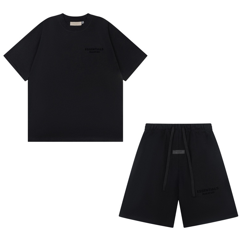 新款FEAR OF GOD ESSENTIALS植绒字母男女休闲宽松加绒连帽卫衣潮 70