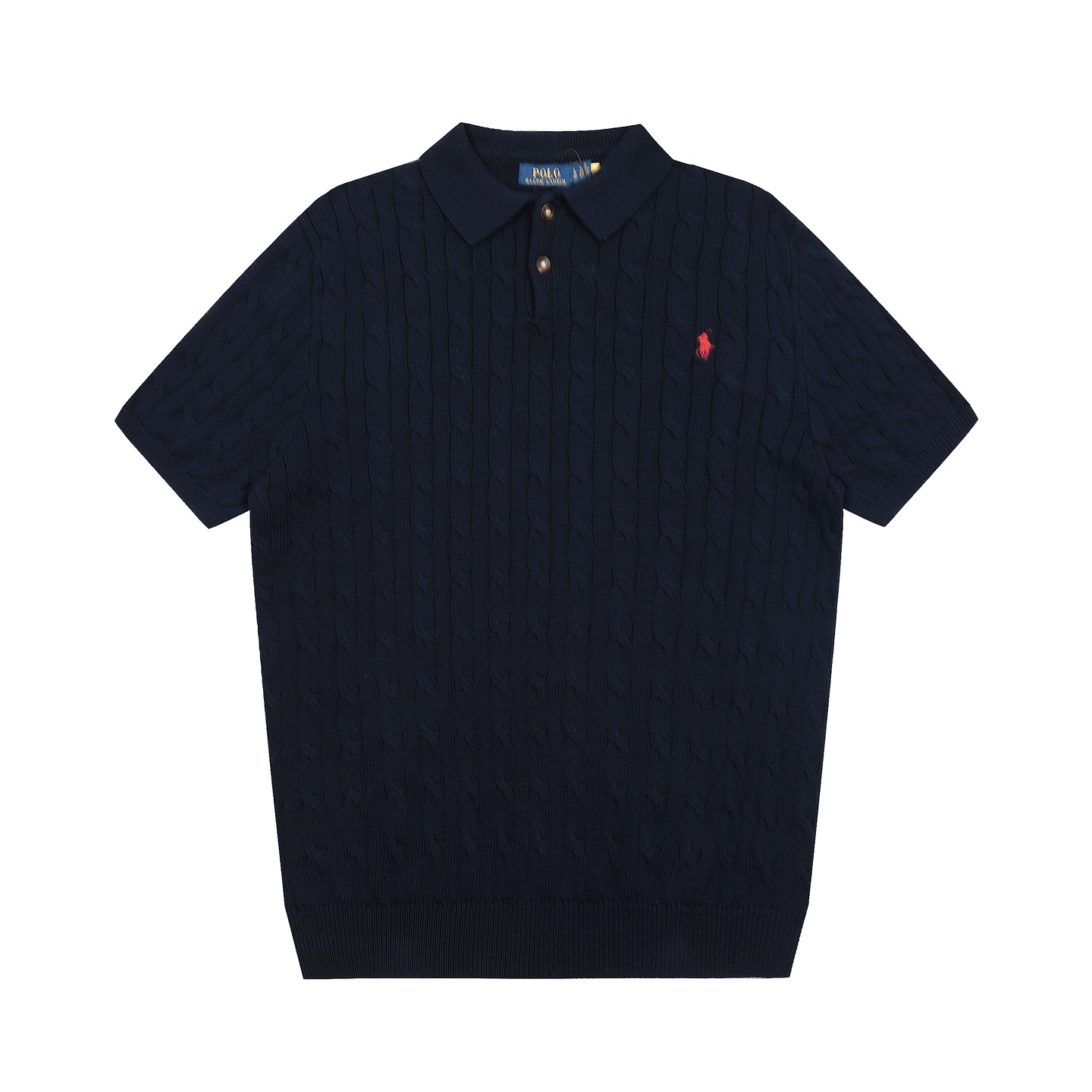 RL拉夫夏季POLO翻领纯色小马刺绣logo针织男女同款短袖可扫码 2