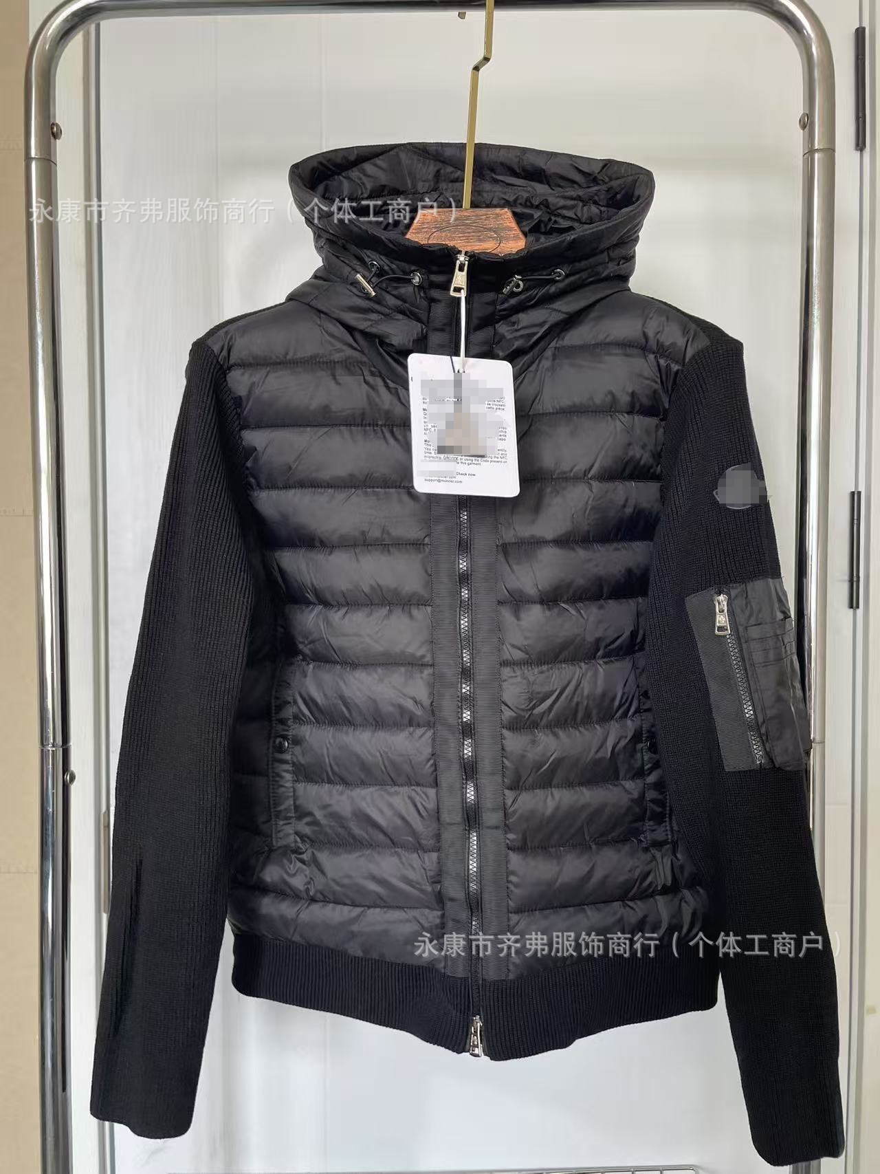 新款欧洲站 M蒙家针织拼接休闲羽绒男白鸭绒保暖时髦修身羽绒外套 10