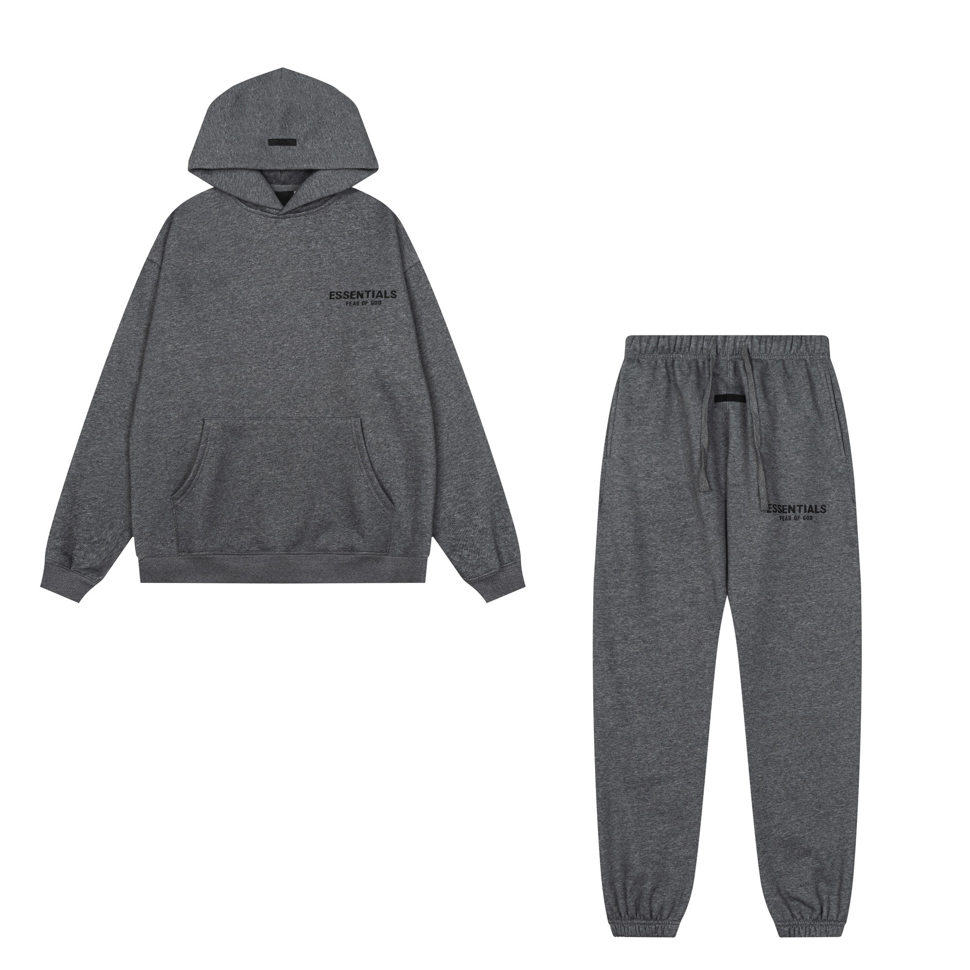新款FEAR OF GOD ESSENTIALS植绒字母男女休闲宽松加绒连帽卫衣潮 20