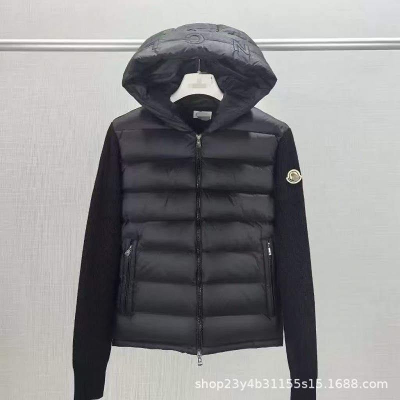 欧洲站 M蒙家针织拼接休闲羽绒男白鸭绒保暖时髦修身羽绒立领外套 7