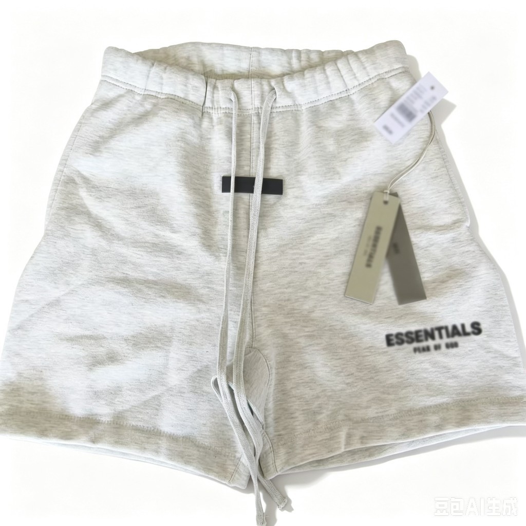 SS22-Essentials小标植绒印花FOG复线情侣运动5分短裤短裤批发 4