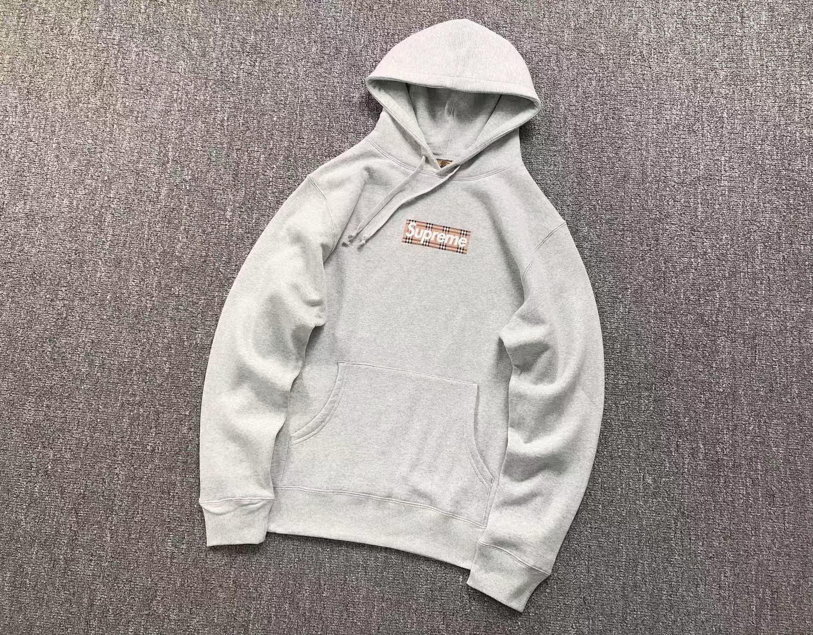 25FW SUPreme贴布BIG LOGO刺绣加绒重磅连帽卫衣男爆款秋冬款纯色 86