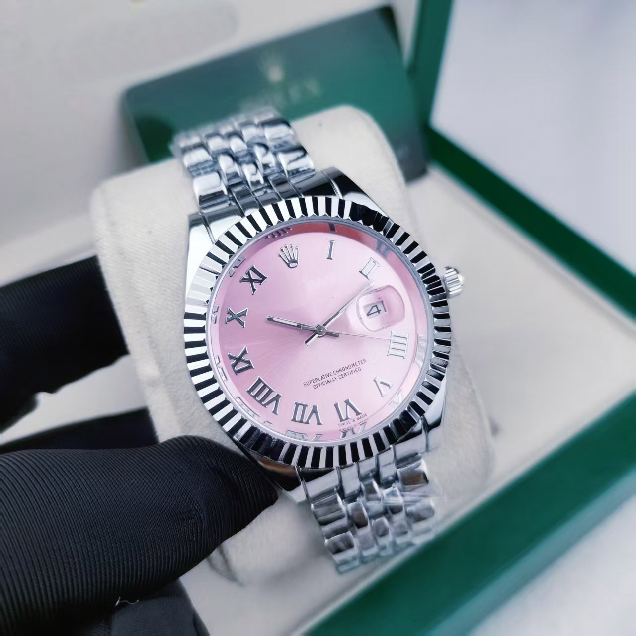 日志实心钢带罗马银粉