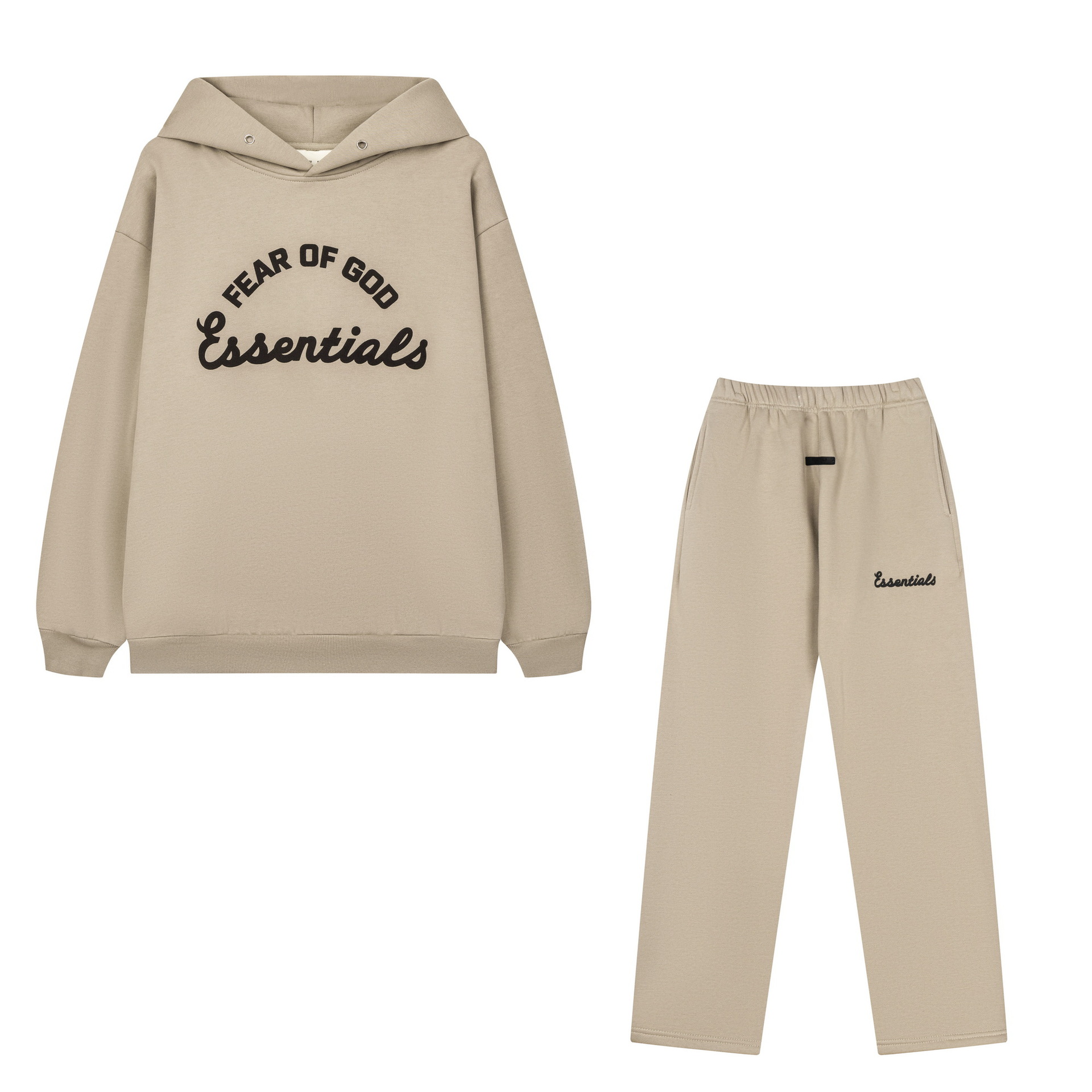 新款FEAR OF GOD ESSENTIALS植绒字母男女休闲宽松加绒连帽卫衣潮 102