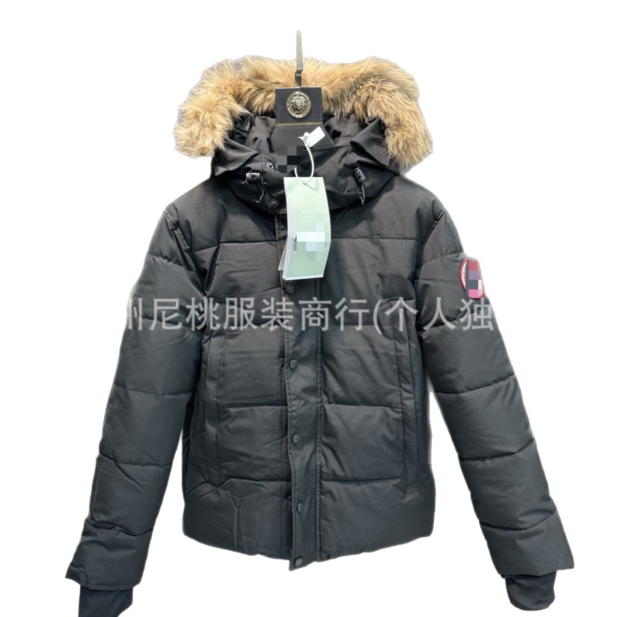 新款正确版鹅大口袋男女情侣派克棉服连帽加厚保暖防风外套 5