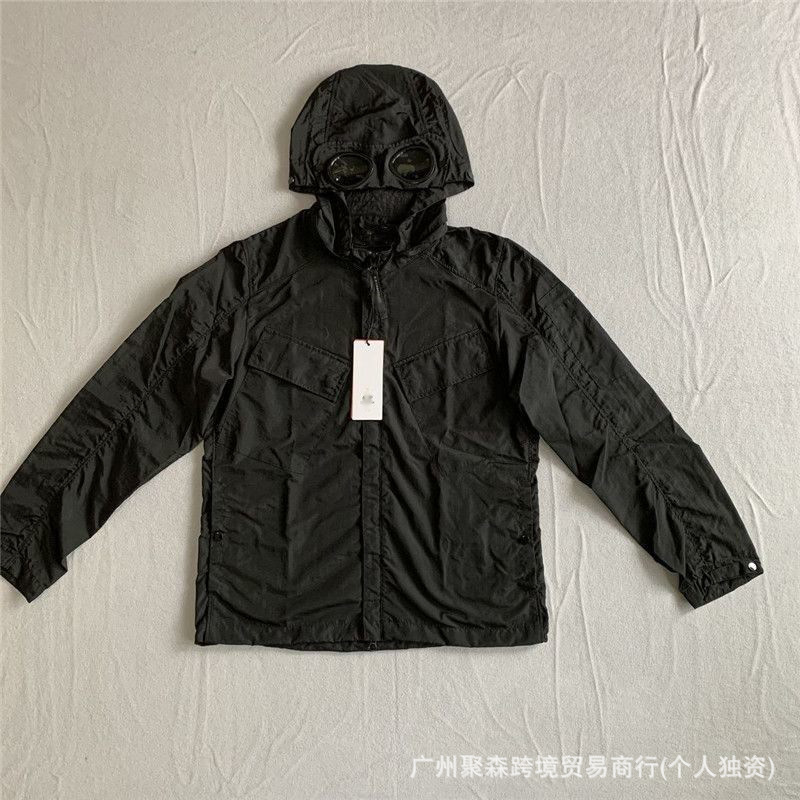 跨境冬款C.P针织拼接羊毛羽绒服男士潮牌连帽拉链白鸭绒夹克外套 49