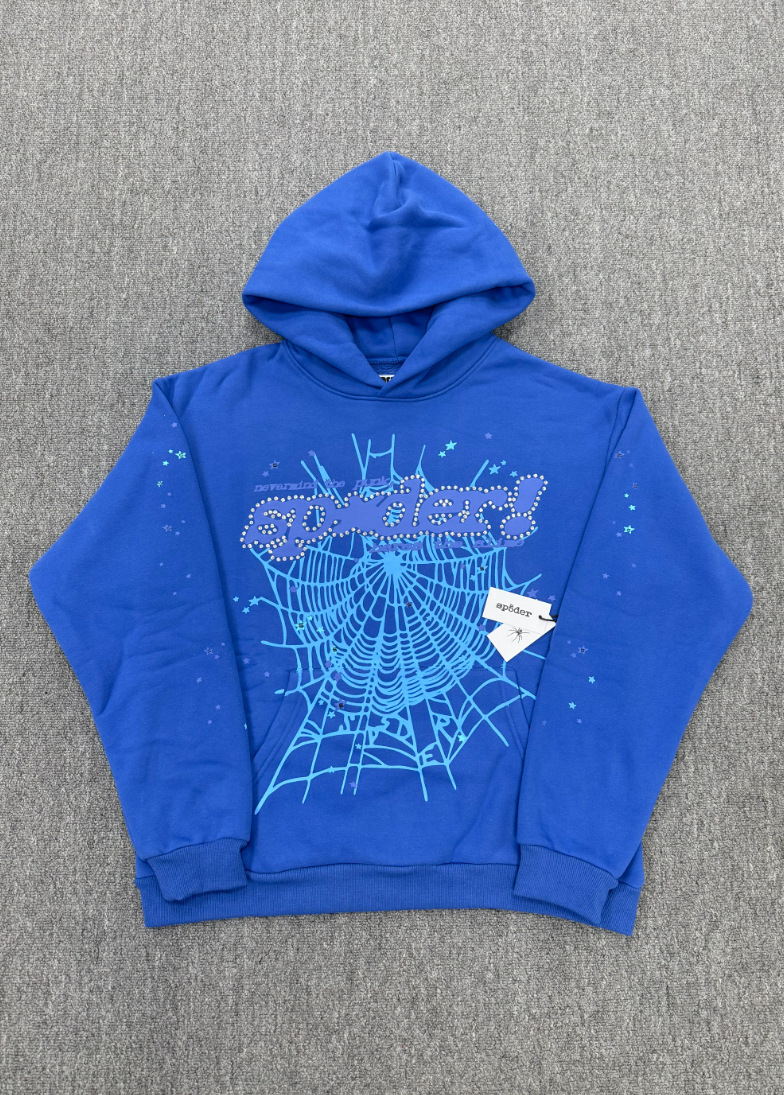 海外原版重磅450G加厚糕绒卫衣连帽衫男发泡印蜘蛛Sp5der hoodies 10