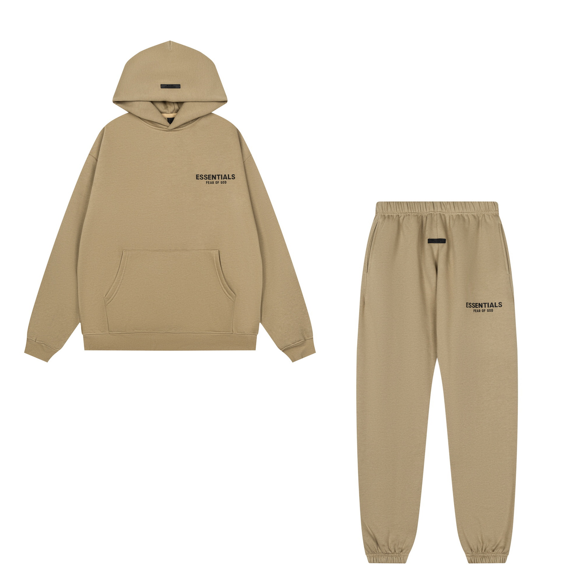 新款FEAR OF GOD ESSENTIALS植绒字母男女休闲宽松加绒连帽卫衣潮 15