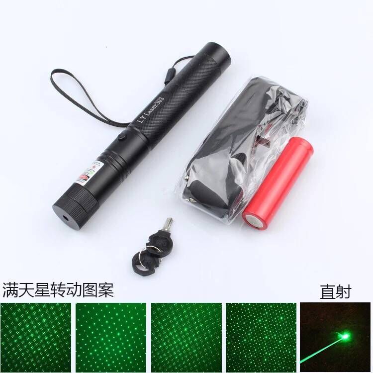 303黑杆绿光满天星1电1充无礼盒