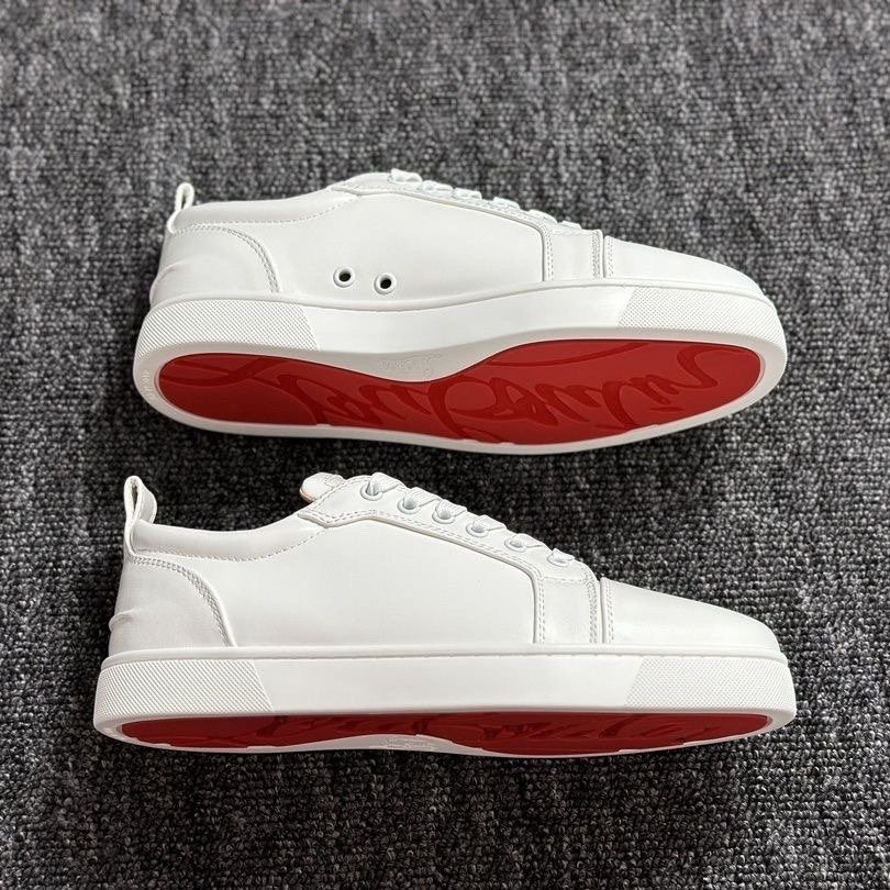 cl男鞋电绣红底小白鞋透气板鞋男鞋平底休闲鞋月牙鞋 11